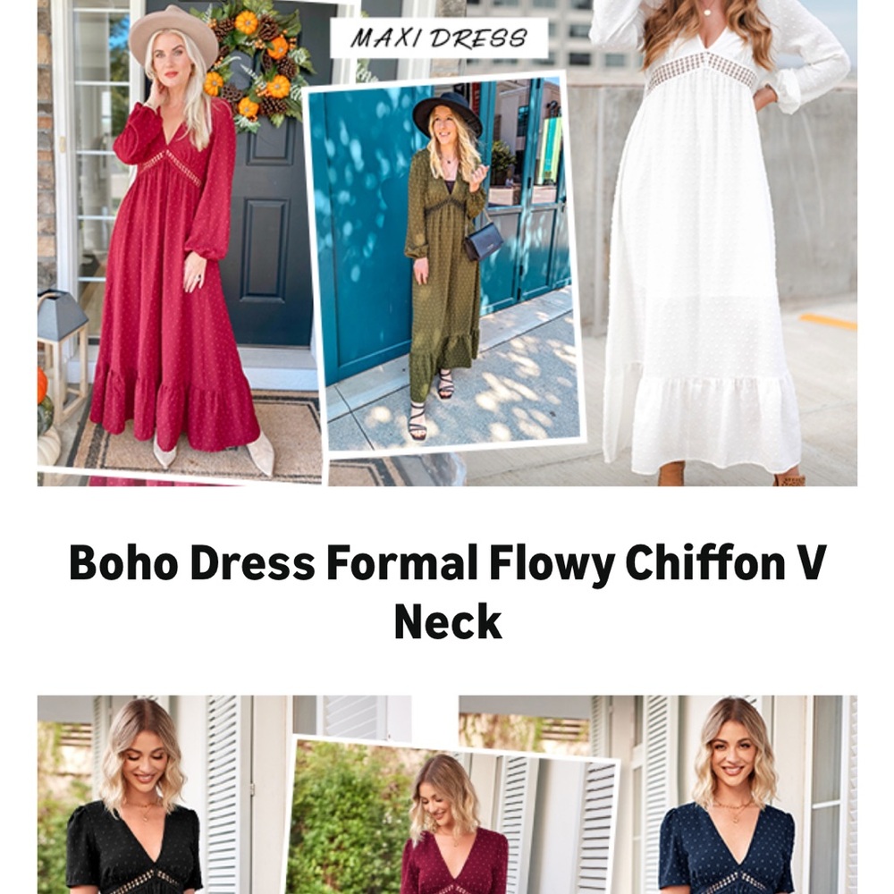 Elegant Women's Maxi Dress - Burgundy, Olive, White